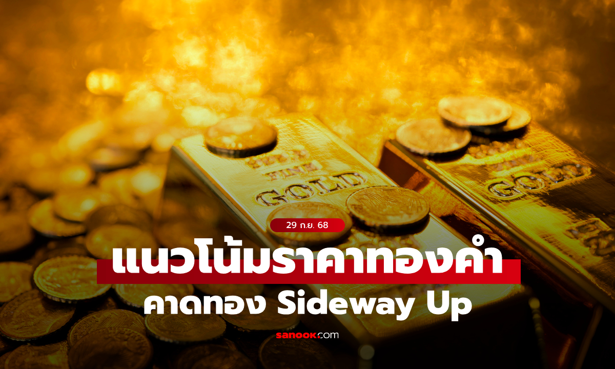 แนวโน้มราคาทอง 29 ก.ย. 68 Sideway Up