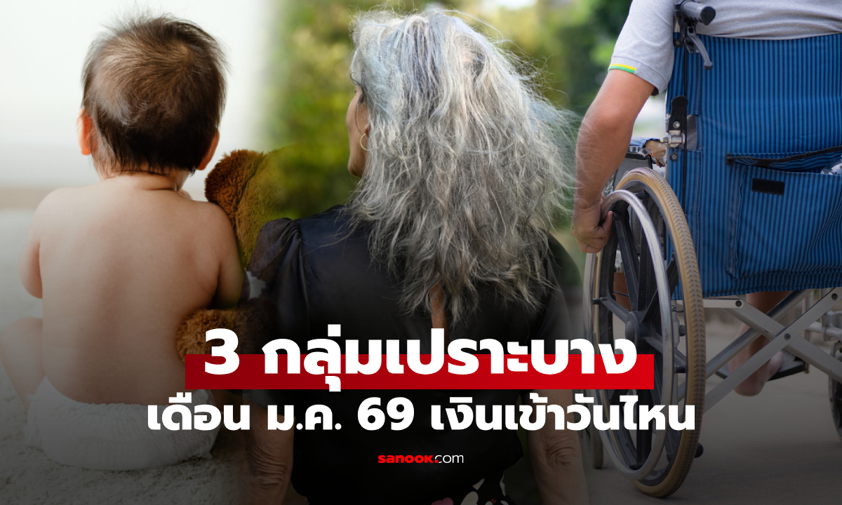 เงินเยียวยา 3 กลุ่มเปราะบาง เดือนมกราคม 2569 โอนเข้าบัญชีเร็วกว่าเดิม เช็กด่วน